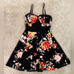 Material Girl Juniors Floral Mesh Skater Dress